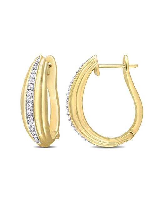 Rina Limor Metallic 14k 0.21 Ct. Tw. Diamond Hoops