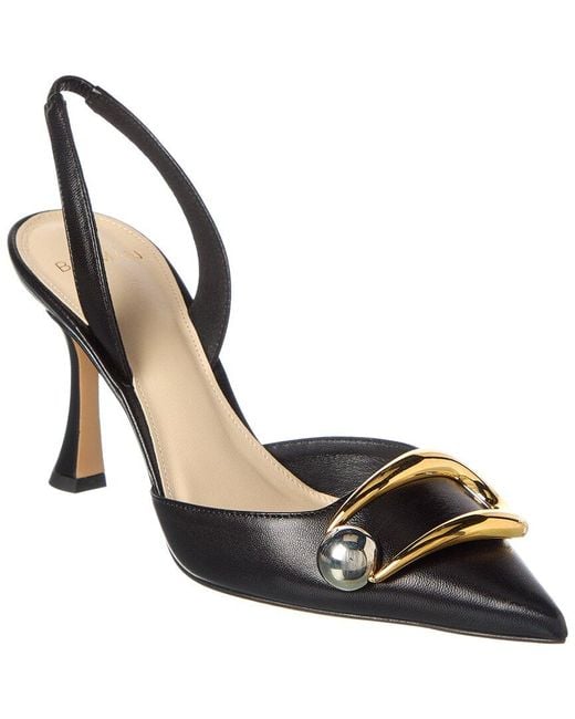 Alexandre Birman Metallic Harper 85 Leather Slingback Pump