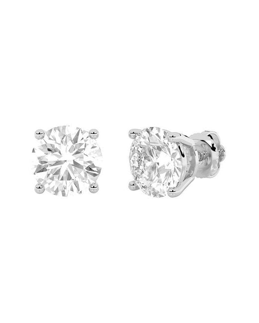 Lab Grown Diamonds Metallic 14K 10.00 Ct. Tw. Lab-Grown Diamond Earrings