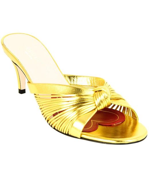 Gucci Yellow Leather Sandal