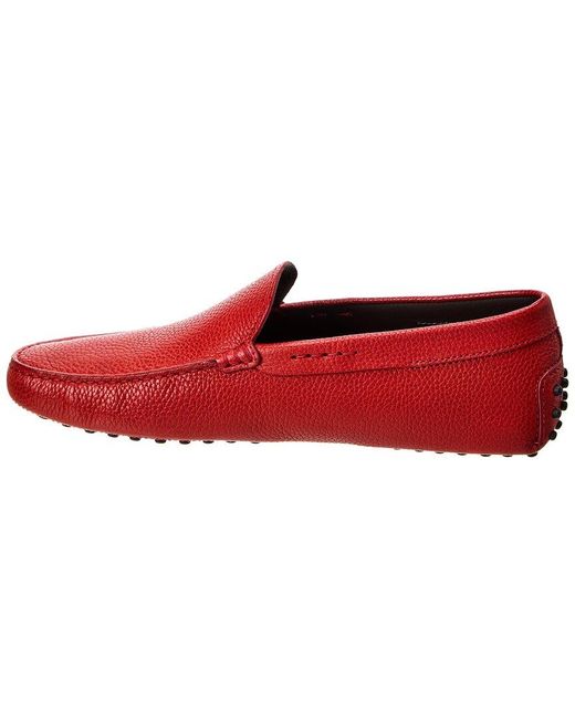 Tod's Red Gommini Leather Loafer for men