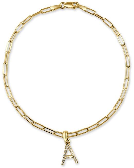 Sabrina Designs Metallic 14K 0.08 Ct. Tw. Diamond Initial Bracelet (A-Z)