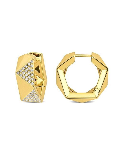 Rina Limor Metallic 14k 0.50 Ct. Tw. Diamond Hoops