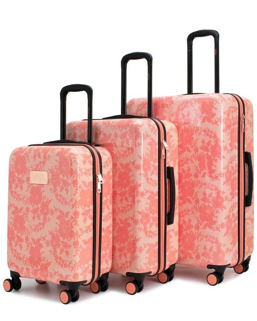 Badgley Mischka Expandable Luggage Set in Pink | Lyst UK