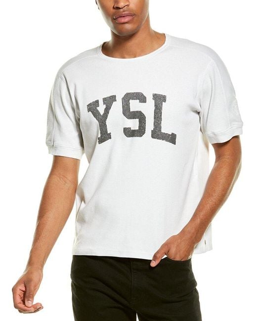 Saint Laurent Crewneck T-shirt in White for Men | Lyst Australia