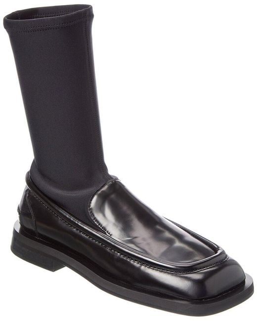 Proenza Schouler Black Satin & Leather Loafer