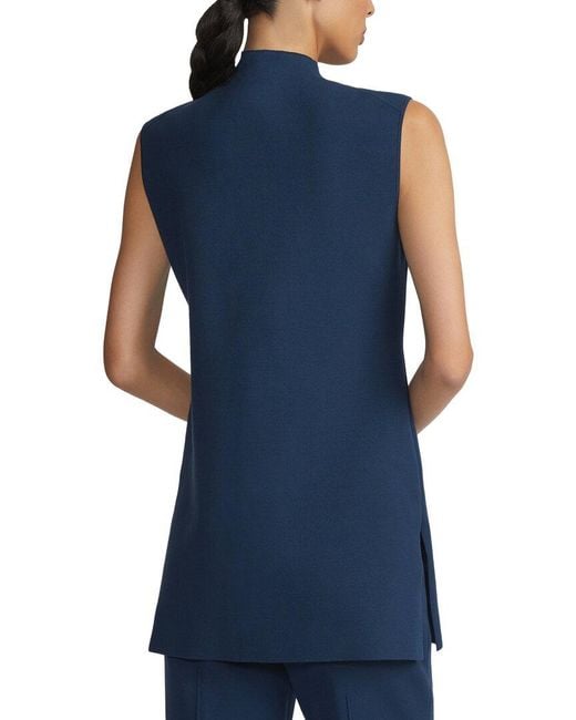 Lafayette 148 New York Blue Plus Side Slit Knit Tunic