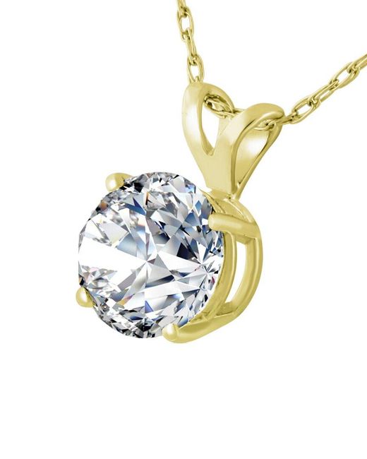 Lab Grown Diamonds Metallic 14K 5.00 Ct. Tw. Lab-Grown Diamond Solitaire Pendant