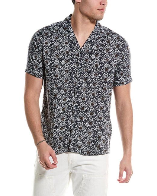 Report Collection Gray Floral Shirt for men
