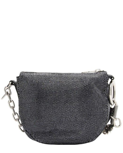 Burberry Black Blue Suede Crystal Knight Mini Shoulder Bag (authentic Pre-loved)