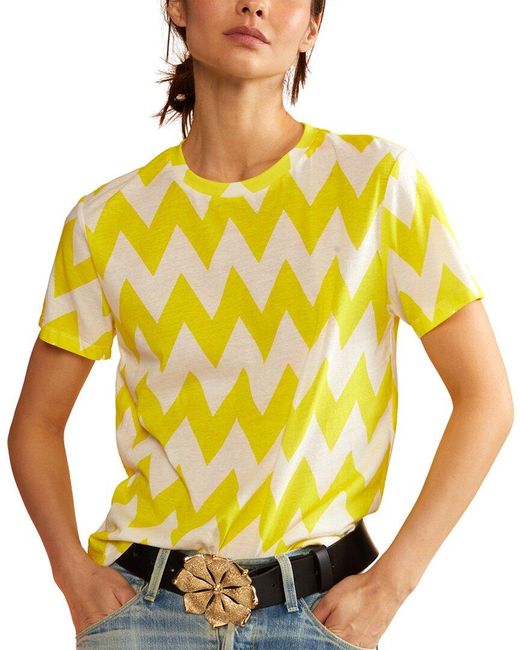 Cynthia Rowley Yellow Printed T-shirt