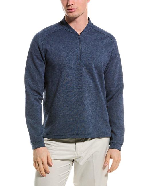 J.McLaughlin Blue Solid Peak Polo Shirt for men