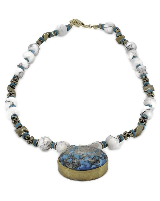 Ebru Jewelry Metallic One Of A Kind Plated Hematite Beaded Necklace