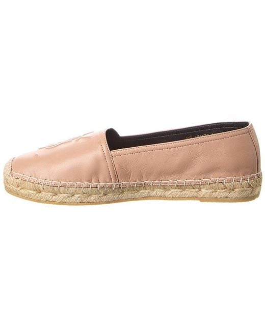 Saint Laurent Natural Monogram Leather Espadrille