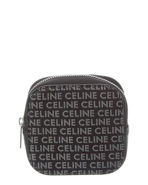Céline Gray Squared Leather Coin Purse