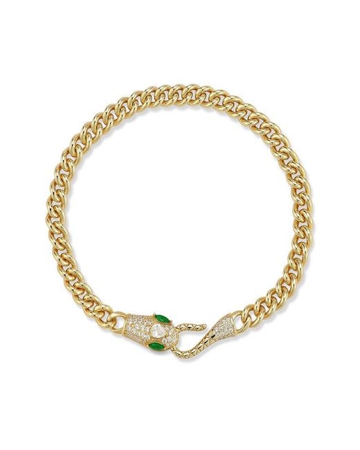 Sphera Milano Metallic 14K Over Cz Snake Bracelet