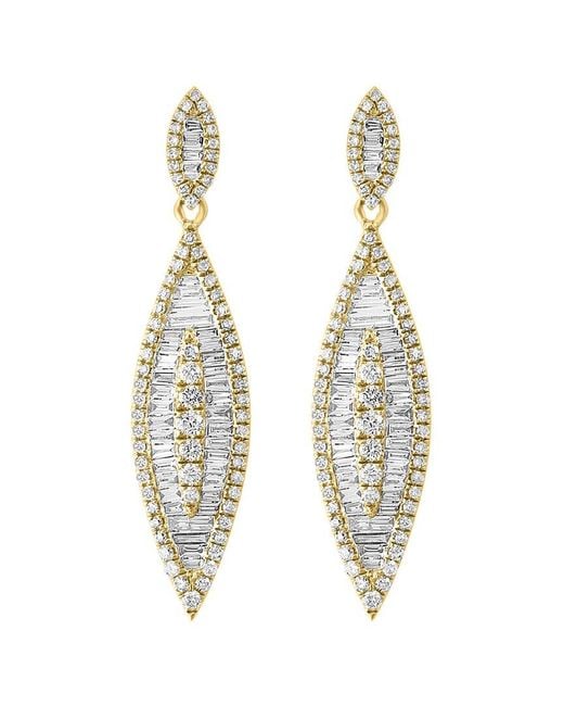Effy Fine Jewelry Metallic 14K 1.55 Ct. Tw. Diamond Drop Earrings
