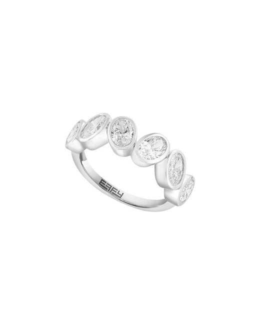Effy Fine Jewelry White 14K 1.51 Ct. Tw. Lab-Grown Diamond & Ruby Ring