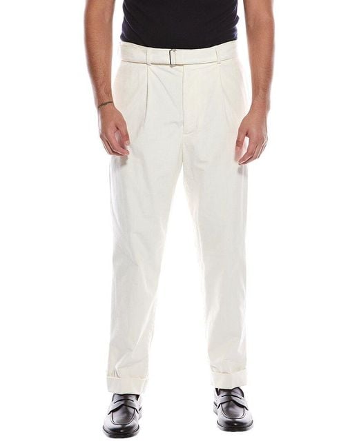 Officine Generale White Officine Generale Hugo Garment-dyed Corduroy Pant for men