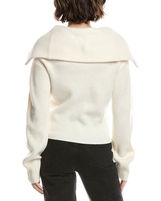 7 For All Mankind Natural 1/2-Zip Wool Sweater
