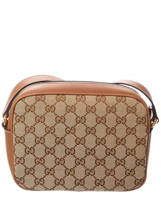 Gucci Brown Blondie Mini Gg Canvas & Leather Camera Bag