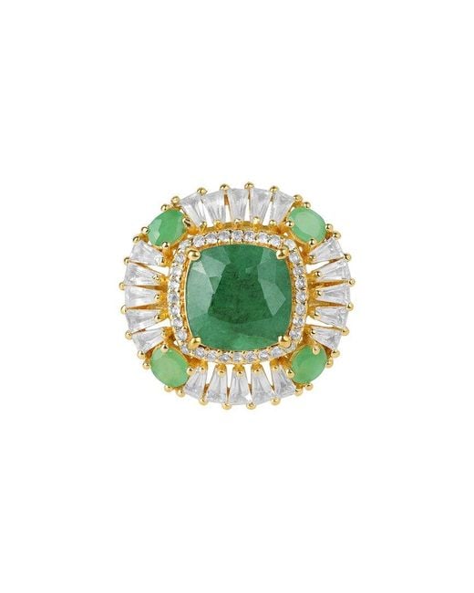 TIRAMISU Green Gold Over Silver 6.38 Ct. Tw. Gemstone Ring