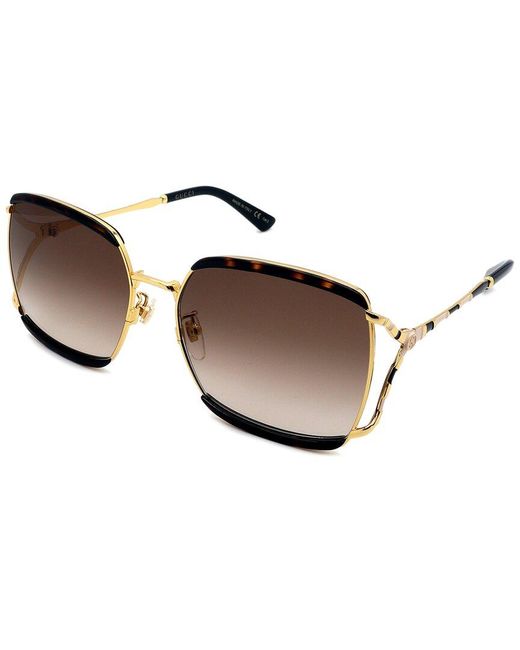 Gucci Brown Fork Square Sunglasses