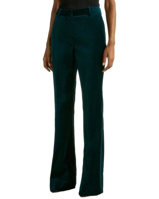 Reiss Green Parisa Velvet Flare Trouser