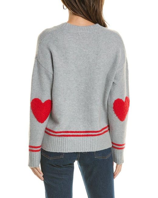 Bobeau Gray Heart Cardigan