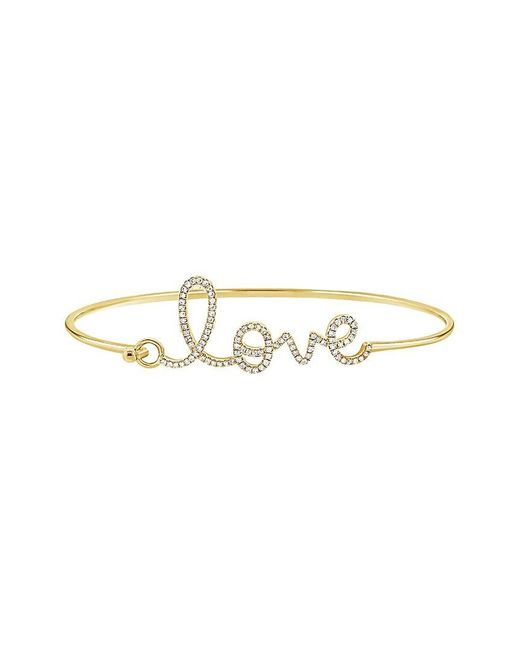 Sabrina Designs White 14K 0.36 Ct. Tw. Diamond Love Bangle Bracelet