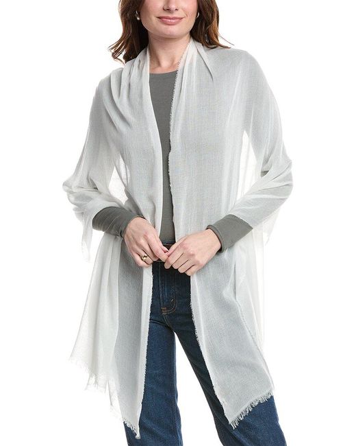 Bruno Magli Gray Cashmere-Blend Crinkle Wrap