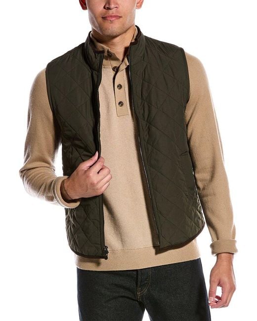 Magaschoni Quilted Mock Neck Vest in Green for Men Lyst