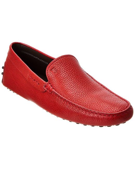 Tod's Red Gommini Leather Loafer for men