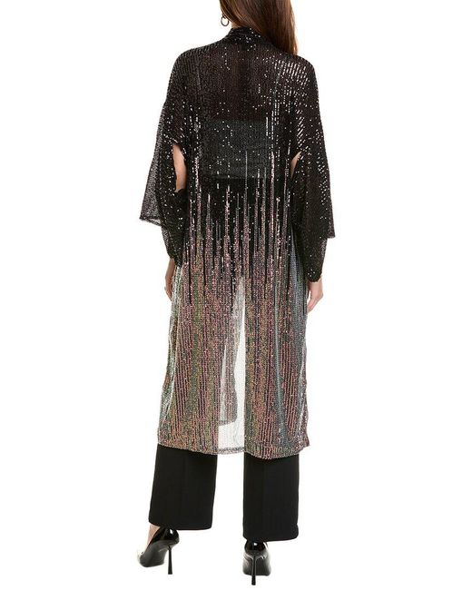 Saachi Black Sequin Party Kimono