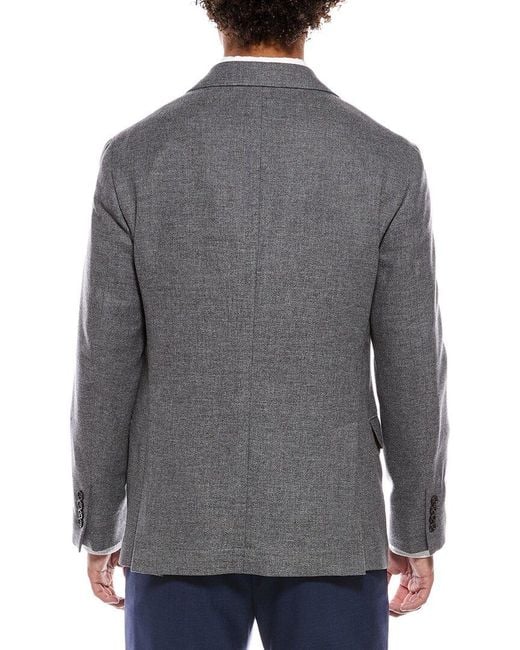 Brunello Cucinelli Gray Cashmere & Silk-Blend Blazer for men