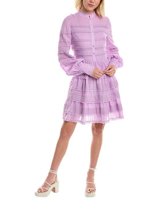 Temperley London Pink Edith A-line Dress