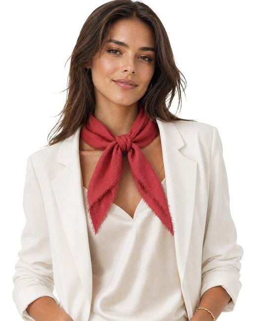 Blue Pacific Red Solid Cashmere-Blend Neckerchief
