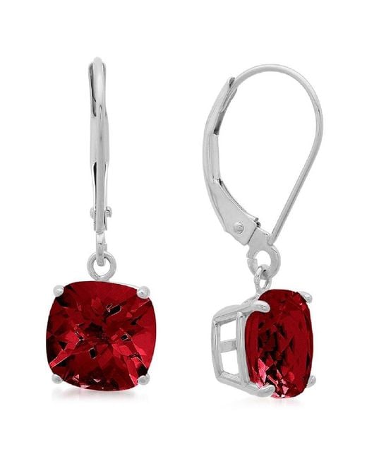 MaxColor Red 10k 4.20 Ct. Tw. Garnet Earrings