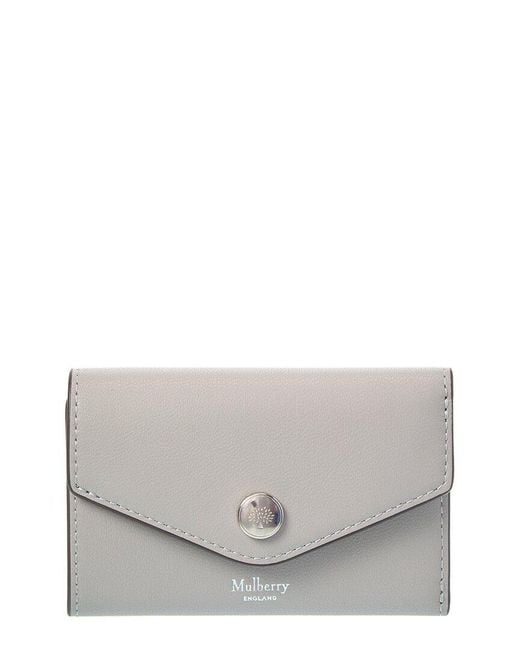 Mulberry Gray Classic Micro Leather Card Case