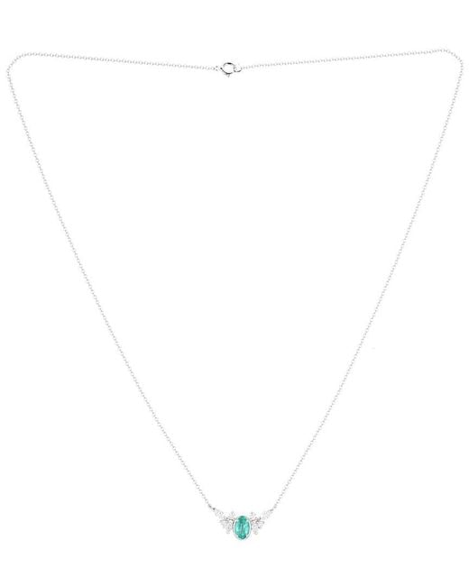 Gregg Ruth Blue 14K 0.86 Ct. Tw. Diamond & Emerald Pendant