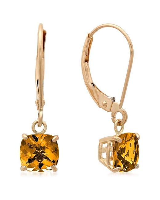 MaxColor Metallic 10k 1.55 Ct. Tw. Citrine Earrings