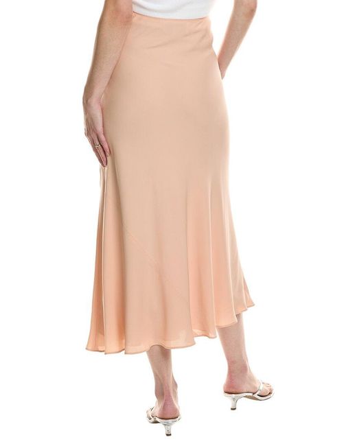 Lafayette 148 New York Pink Bias Cut Flared Silk Maxi Skirt