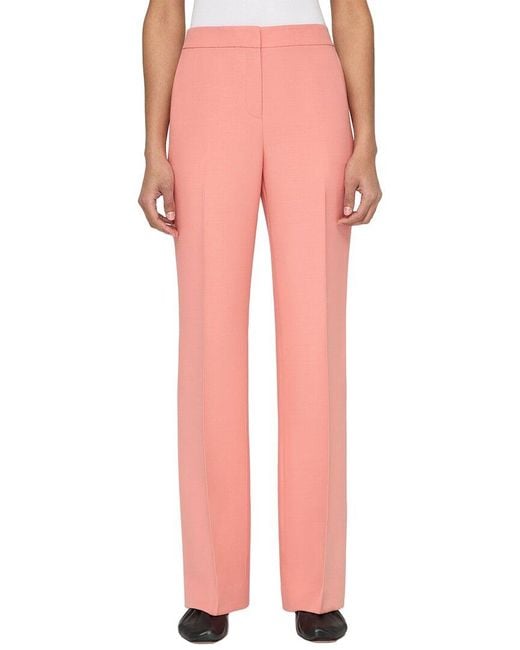 Lafayette 148 New York Pink Plus Saint Marks Wool-Blend Flared Pant