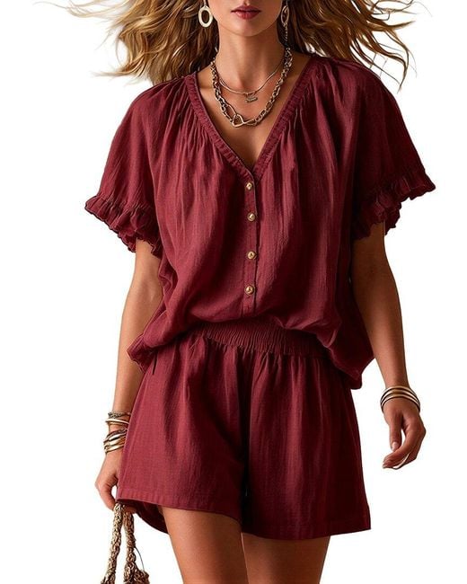 Vincent Red 2Pc T-Shirt & Short Set