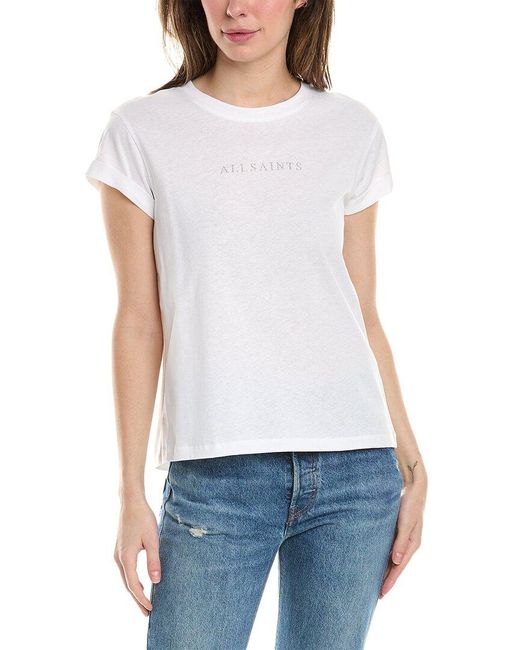 AllSaints White Anna Sparkle T-shirt