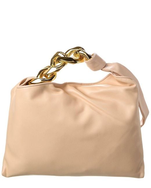 Tiffany & Fred Paris Natural Soft Leather Golden Buckle Leather Hobo Bag