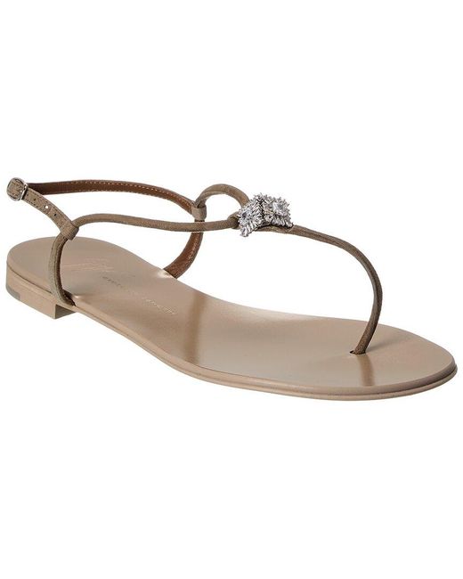 Giuseppe Zanotti Metallic Ganass Suede Sandal