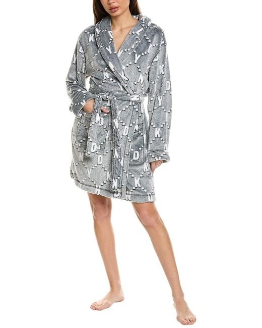 DKNY Gray Plush Robe