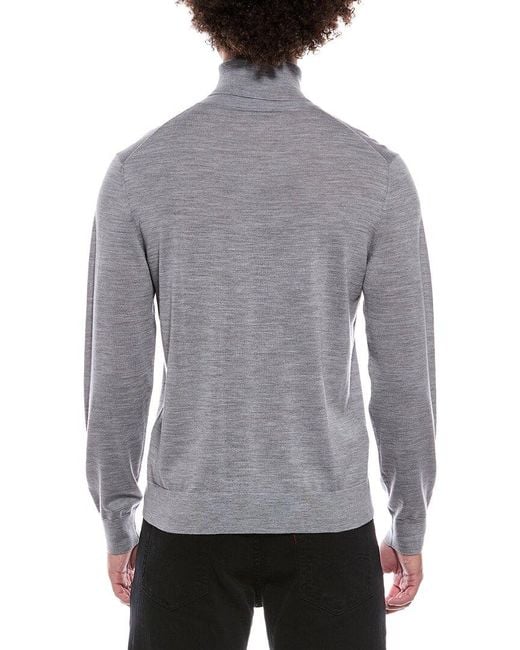 Theory Gray Regal Wool Turtleneck Sweater for men