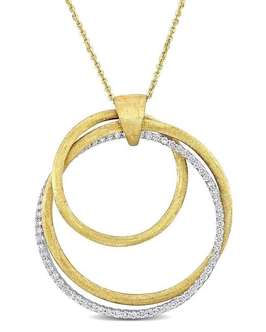 Rina Limor Metallic 14k Two-tone 1.26 Ct. Tw. Diamond Intertwined Circle Necklace